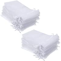 Delsen - 100 bolsas grandes de organza- con cordón de satén- 13 x 18 cm. Sirven como bolsas para caramelos- joyas para…